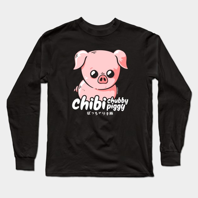 Chibi Chubby Piggy Long Sleeve T-Shirt by wloem